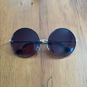 Martha Stewart Black/gold Round Sunglasses